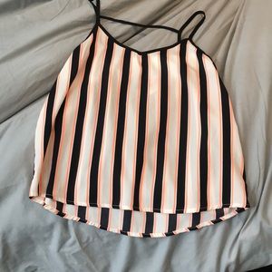 Black orange and white blouse